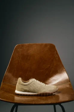 OOTO Sneakers-Sapatilha de pele croute Castanho