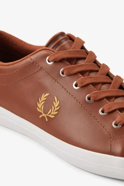 Fred Perry Sneakers-Sapatilhas Baseline pele Castanho