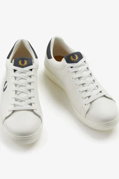 Fred Perry Sneakers-Sapatilhas Spencer pele Ecru