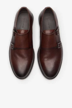 Cortefiel Sapato Social-Sapato elegante 2 fivelas Castanho