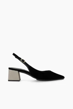 Lodi Saltos|Calçado De Couro-Sapatos de veludo Preto