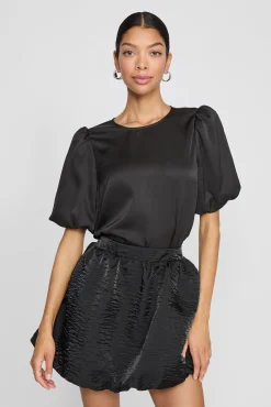 Vila Blusas-Satin sleeve blouse Preto