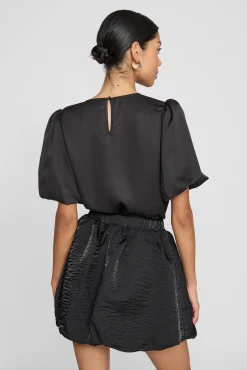 Vila Blusas-Satin sleeve blouse Preto