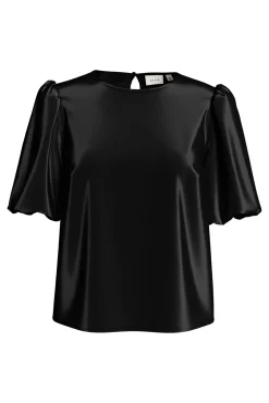 Vila Blusas-Satin sleeve blouse Preto