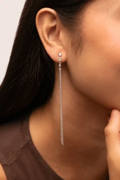 Singularu Joalharia E Bijuteria-Shooting Star Earrings Silver cinzento