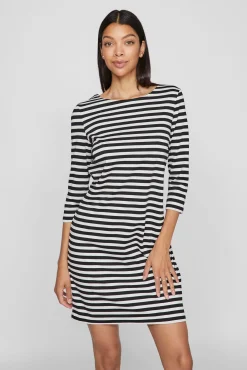 Vila Vestidos-Short striped dress Preto