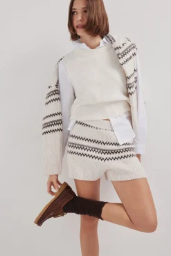 Springfield Camisolas-Shorts de malha jacquard castanho