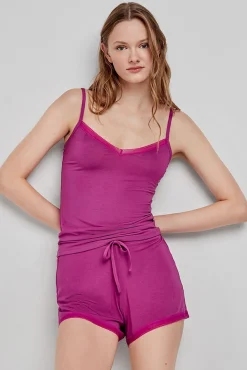 Gisela Pijamas-Shorts de pijama azul rosa