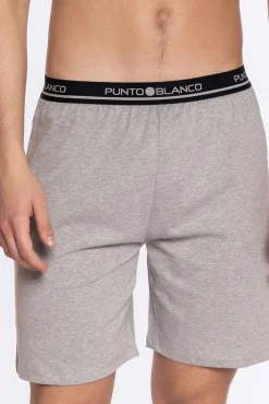 Punto Blanco Pijamas-Shorts masculinos cinzento