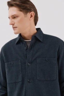 Cortefiel Casacos|Camisas-Sobrecamisa acolchoada Azul