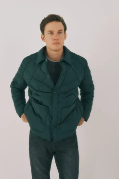 Cortefiel Casacos-Sobrecamisa acolchoada Verde