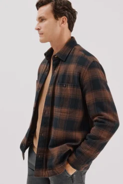 Cortefiel Casacos|Camisas-Sobrecamisa acolchoada Castanho