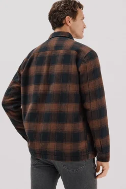 Cortefiel Casacos|Camisas-Sobrecamisa acolchoada Castanho