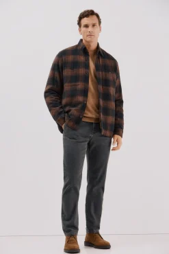 Cortefiel Casacos|Camisas-Sobrecamisa acolchoada Castanho