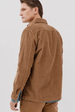 Cortefiel Camisas-Sobrecamisa bombazina Castanho