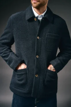 OOTO Casacos-Sobrecamisa bouclé gola camiseira Azul