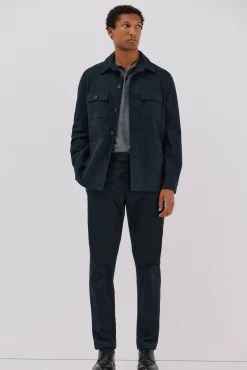 Cortefiel Camisas|Casacos-Sobrecamisa de algodão micro-xadrez Azul