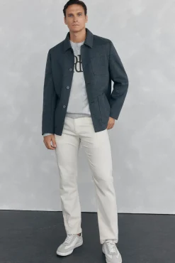 Pedro del Hierro Blazers|Blazers-Sobrecamisa de lã cinza Cizento