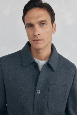 Pedro del Hierro Blazers|Blazers-Sobrecamisa de lã cinza Cizento