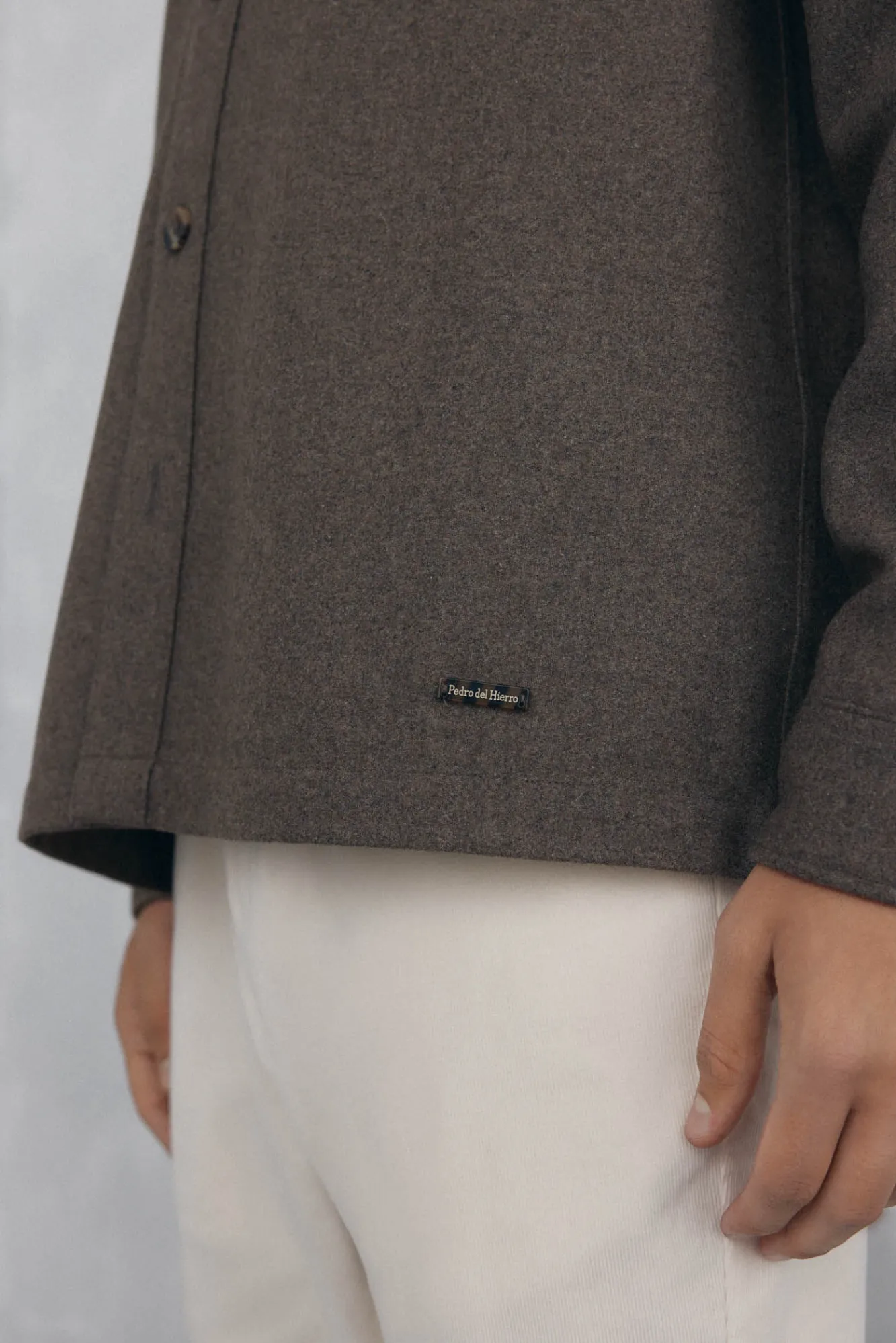 Pedro del Hierro Camisas-Sobrecamisa de lã lisa Marrom