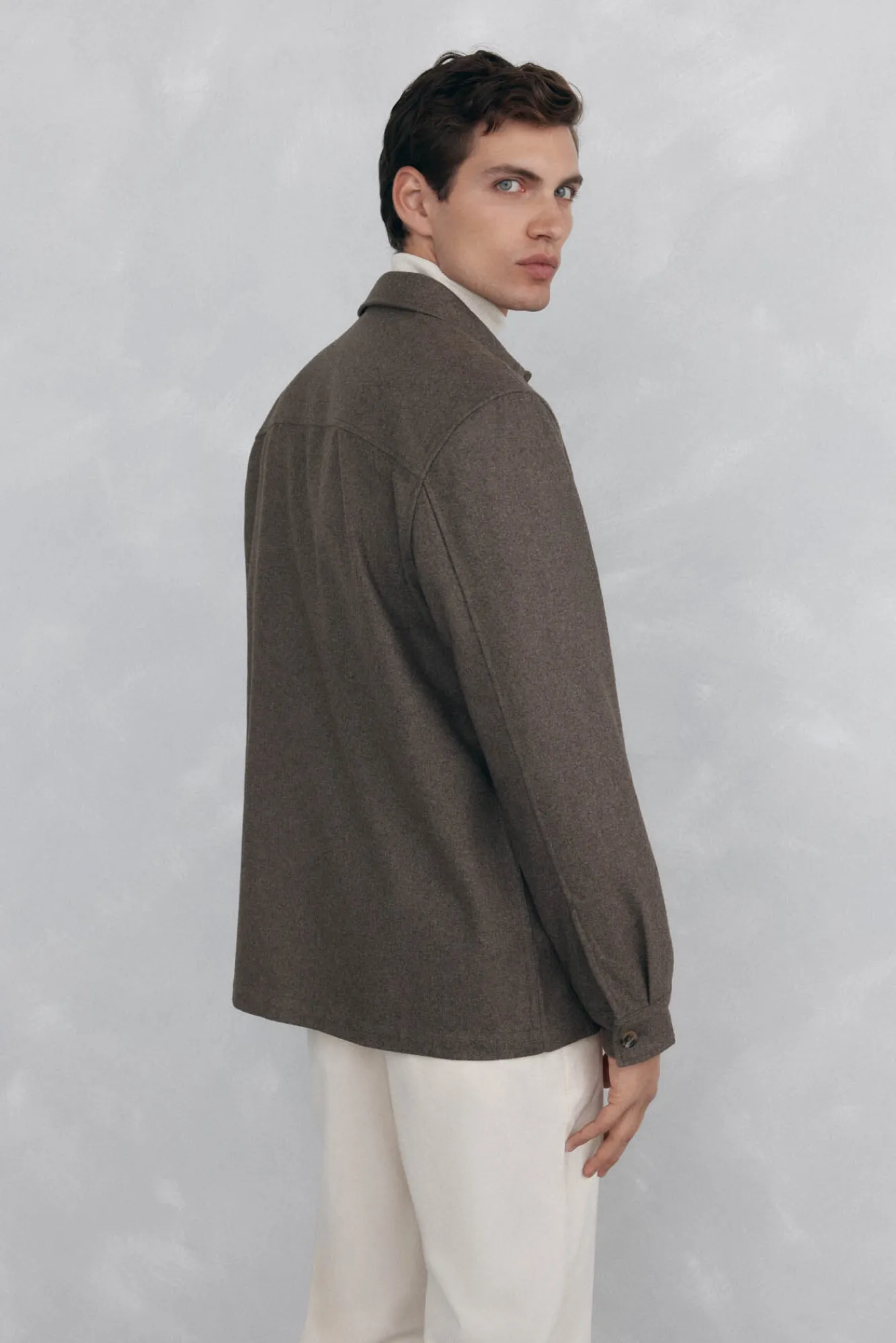 Pedro del Hierro Camisas-Sobrecamisa de lã lisa Marrom