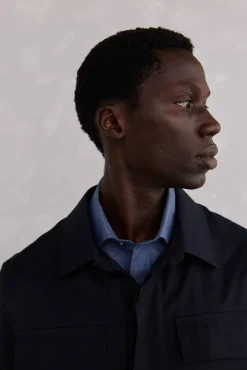 Pedro del Hierro Camisas-Sobrecamisa de terno de lã Azul