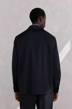 Pedro del Hierro Camisas-Sobrecamisa de terno de lã Azul