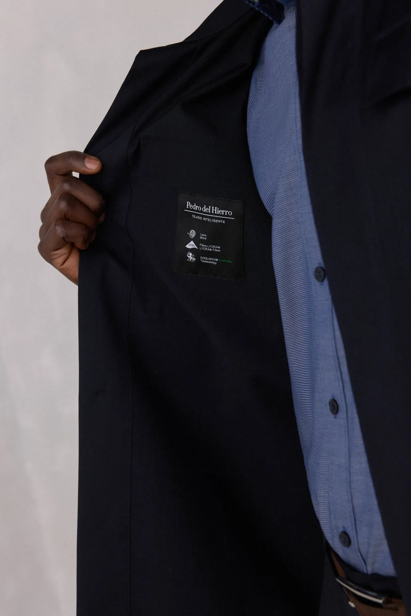 Pedro del Hierro Camisas-Sobrecamisa de terno de lã Azul