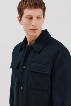 Cortefiel Camisas-Sobrecamisa lã Azul