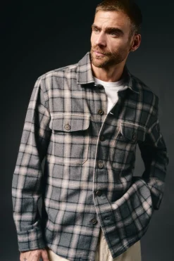 OOTO Camisas-Sobrecamisa xadrez Cinzento