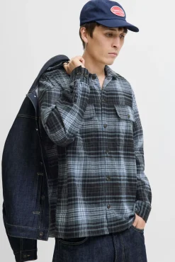 Jack & Jones Camisas-Sobrecamisa xadrez cinzento