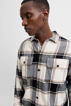 Jack & Jones Camisas-Sobrecamisa xadrez cinzento