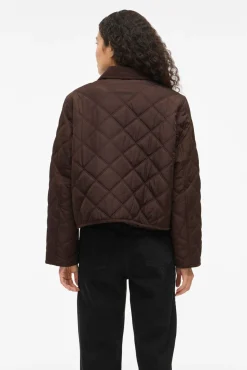 Vila Sobretudos|Casacos-Sobretudo acolchoado acolchoado com gola de veludo cotelê Castanho