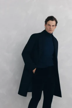 Pedro del Hierro Sobretudos-Sobretudo espiga com vistas removíveis Azul