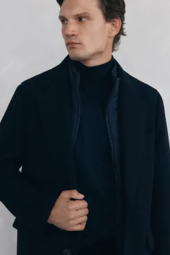 Pedro del Hierro Sobretudos-Sobretudo espiga com vistas removíveis Azul