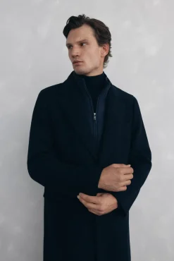 Pedro del Hierro Sobretudos-Sobretudo espiga com vistas removíveis Azul