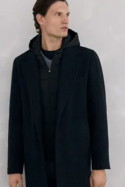 Pedro del Hierro Sobretudos-Sobretudo espiga com vistas removíveis Azul