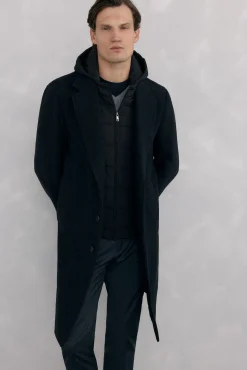 Pedro del Hierro Sobretudos-Sobretudo cinza espiga com vistas removíveis Cizento