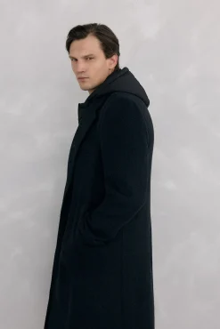 Pedro del Hierro Sobretudos-Sobretudo cinza espiga com vistas removíveis Cizento