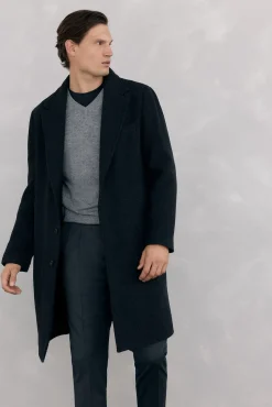 Pedro del Hierro Sobretudos-Sobretudo cinza espiga com vistas removíveis Cizento