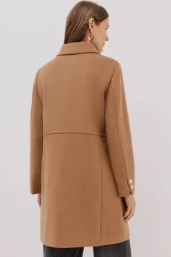 Cortefiel Casacos-Sobretudo com botões dourados Tostado