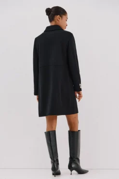 Cortefiel Casacos-Sobretudo com botões dourados Preto