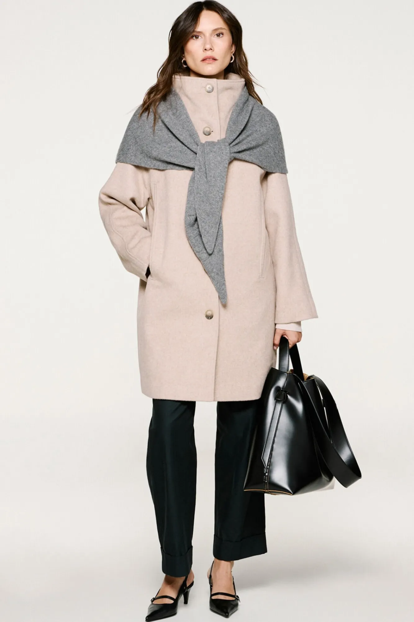 Selected Sobretudos|Casacos-Sobretudo com gola chaminé. Tostado