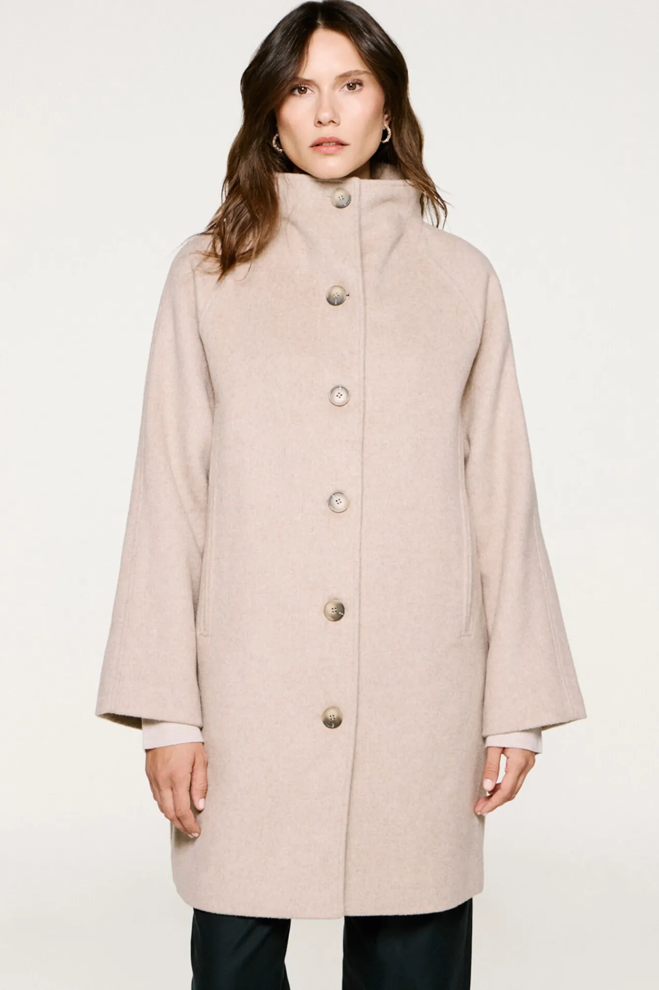 Selected Sobretudos|Casacos-Sobretudo com gola chaminé. Tostado