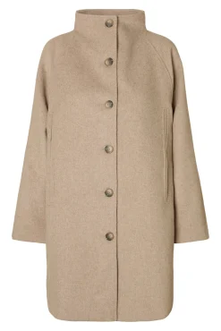 Selected Sobretudos|Casacos-Sobretudo com gola chaminé. Tostado