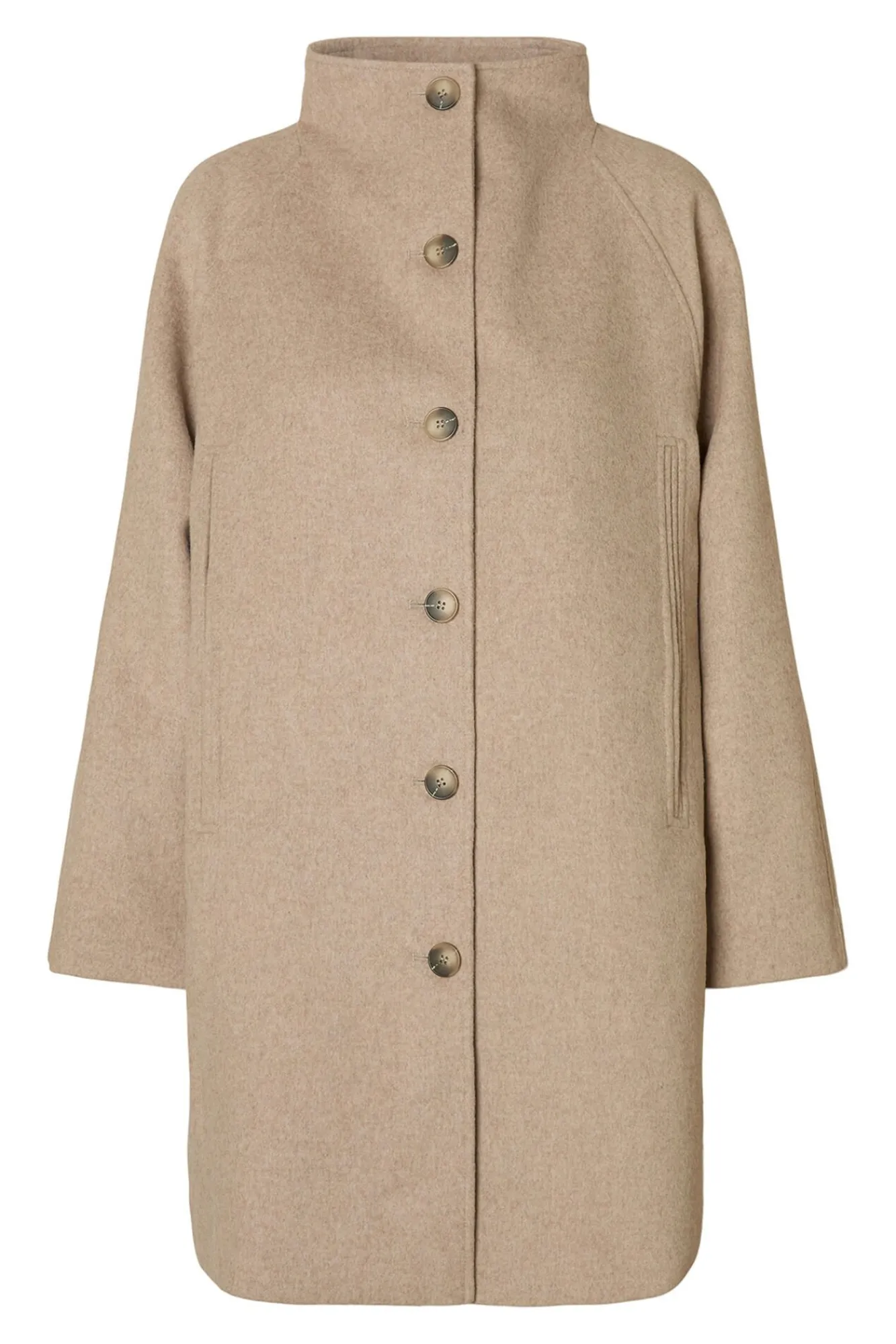 Selected Sobretudos|Casacos-Sobretudo com gola chaminé. Tostado