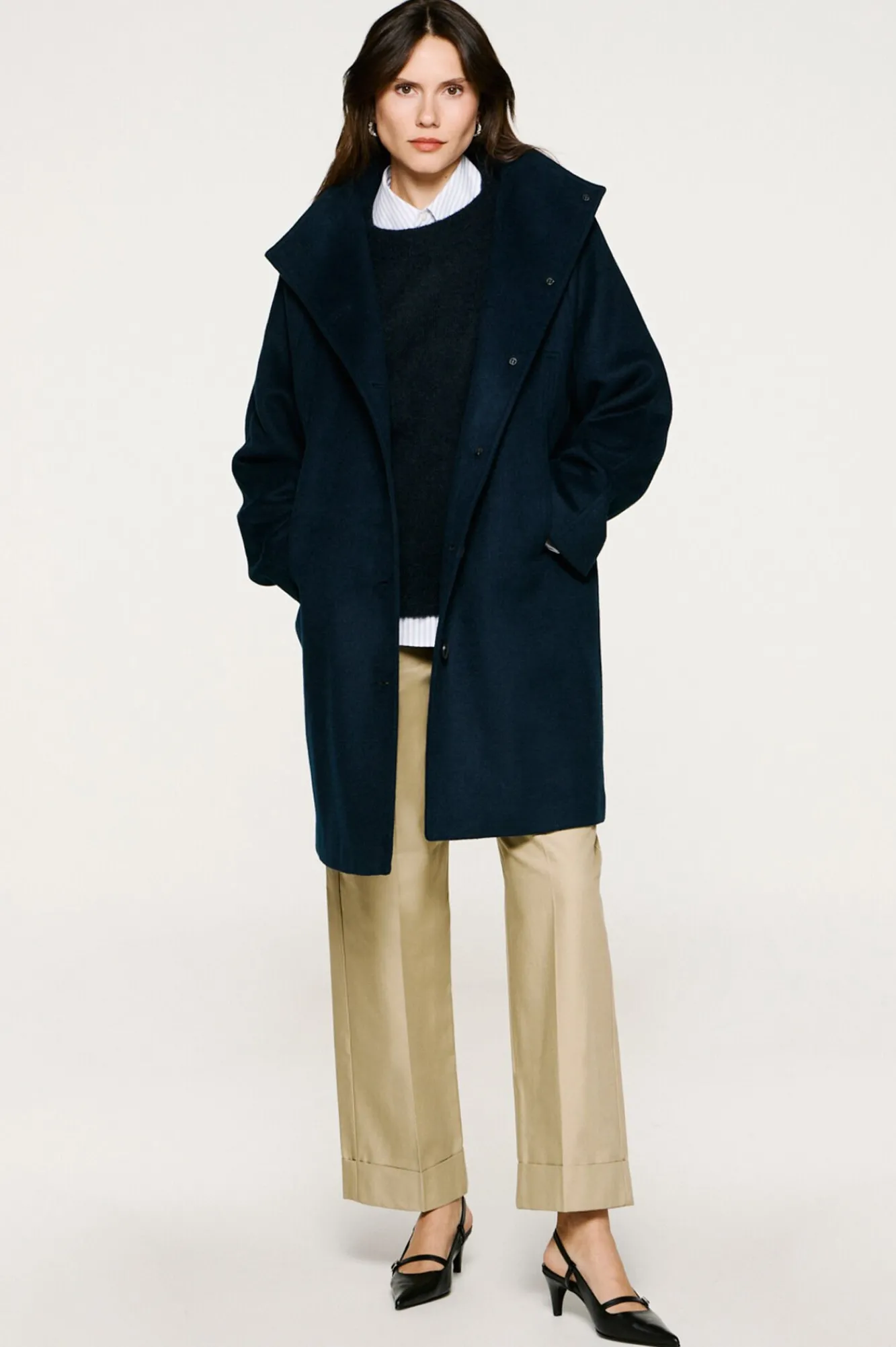 Selected Sobretudos|Casacos-Sobretudo com gola chaminé. Azul