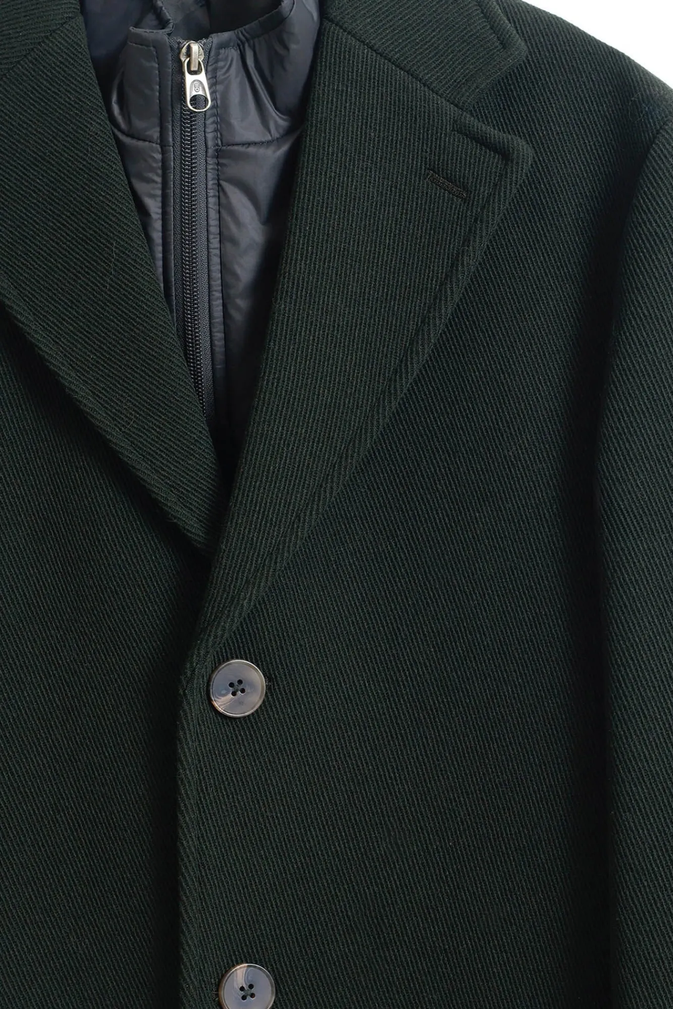 PuroEGO Sobretudos-Sobretudo com gola removível Verde