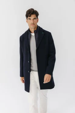 elPulpo Sobretudos-Sobretudo com peito de tecido destacável Azul