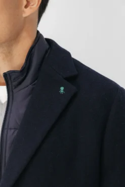 elPulpo Sobretudos-Sobretudo com peito de tecido destacável Azul